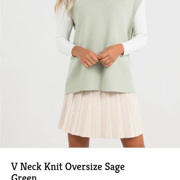 Aleeza Paris Sage Green Sleeveless Sweater Vest NWT MED - Picture 6 of 6